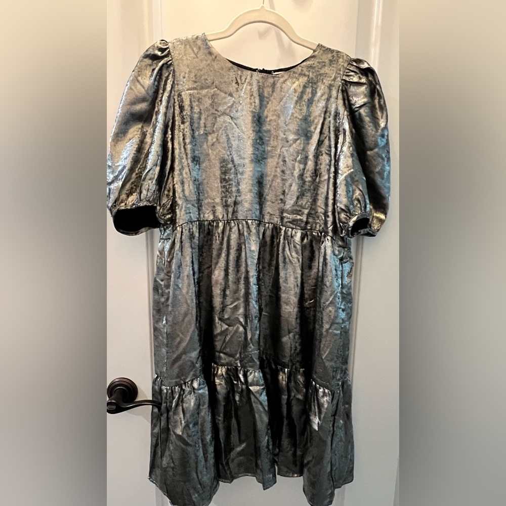 Chrome metallic swing dress